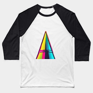 Neon Prism Spectrum - Vibrant Geometric Design No. 958 Baseball T-Shirt